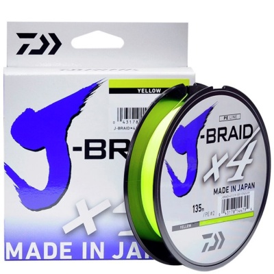 Плетеный шнур Daiwa  J-Braid X4E 0.13mm-135m yellow