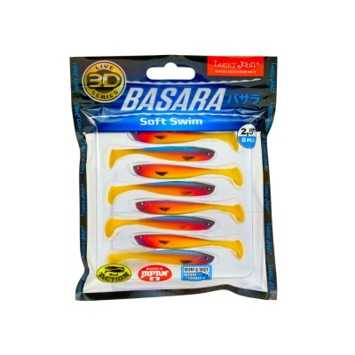 Виброхвосты LJ 3D Series BASARA SOFT SWIM 2.5in(06.35)/PG06 8шт.