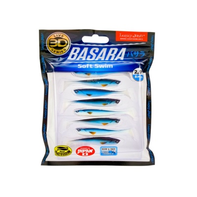 Виброхвосты LJ 3D Series BASARA SOFT SWIM 2.5in(06.35)/PG12 8шт.