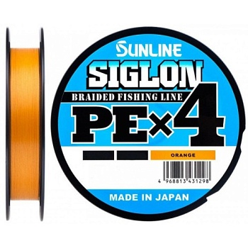 Шнур Sunline Siglon PE х4 150m (оранж.) #0.2/0.076mm 3lb/1.6kg