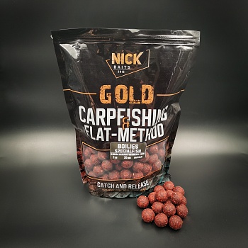Прикормка рыболовная бойлы NICK BAITS GOLD "SPECIALFISH 20 мм" Клюква-Кальмар; пачка 1 кг,