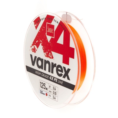 Шнур плет. Lucky John Vanrex х4 BRAID Fluo Orange 125/010