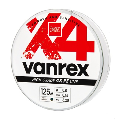 Шнур плет. Lucky John Vanrex х4 BRAID Moss Green 125/017