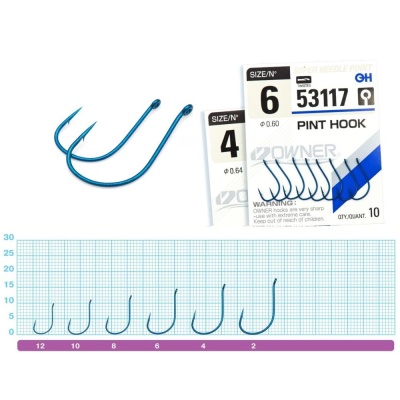 Крючок OWNER Pint Hook blue №10 12шт