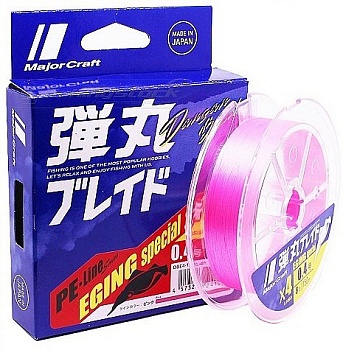 Шнур Major Craft 150m X8 (розовый) DBE8-150PK #0.8/0.10mm 16lb/6.9kg