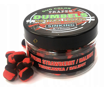 Бойлы Traper Dumbels DUO Pop-Up 8-10 мм 30 гр Клубника / Палтус