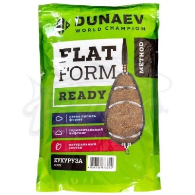 Прикормка Dunaev Flat Feeder Ready 1 кг. Кукуруза