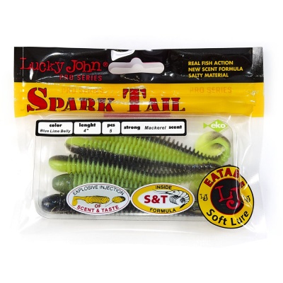 Виброхвосты съедоб. искусст. LJ Pro Series Spark Tail 4,0in(10,10)/T53 5шт.
