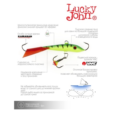 Балансир Lucky John FIN 4 + тр. 60мм/36RT
