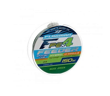 Шнур FLAGMAN PE Hybrid F4 Feeder 150m MossGreen 0,10мм. Max4,6кг