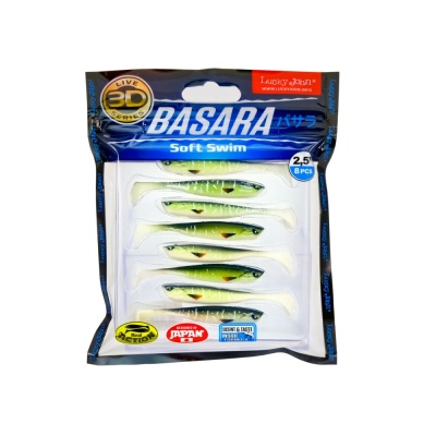 Виброхвосты LJ 3D Series BASARA SOFT SWIM 2.5in(06.35)/PG11 8шт.