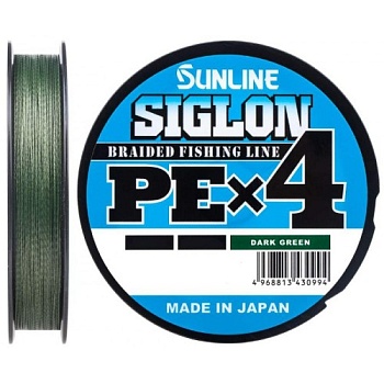 Шнур Sunline Siglon PE х4 150m (темн-зел.) #0.2/0.076mm 3lb/1.6kg