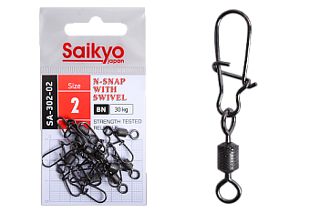 Вертлюг с застежкой Saikyo SA-302-02 - 10 шт (30кг)