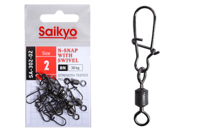 Вертлюг с застежкой Saikyo SA-302-02 - 10 шт (30кг)
