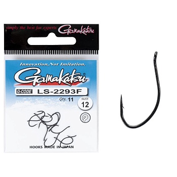 Крючки рыболовные Gamakatsu LS-2293F NEW LABEL EYED HOOKS BLACK #12 (11 шт)