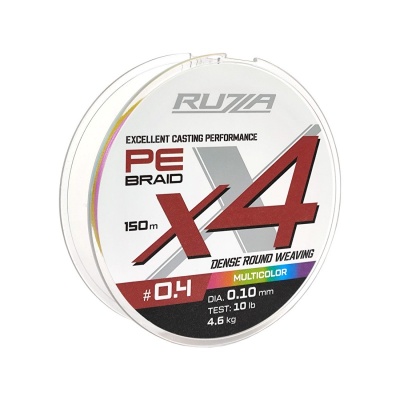 Шнур RUZZA X4 150м Multicolor 0,10мм 4,6кг/10lb