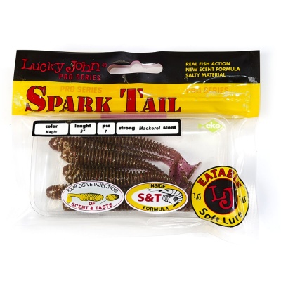 Виброхвосты съедоб. искусст. LJ Pro Series Spark Tail 3,0in (07,60)/S14 7шт.