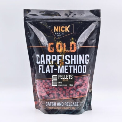 Прикормка рыболовная пеллетс NICK BAITS GOLD "OILED 10 мм" Криль; пачка 1 кг,