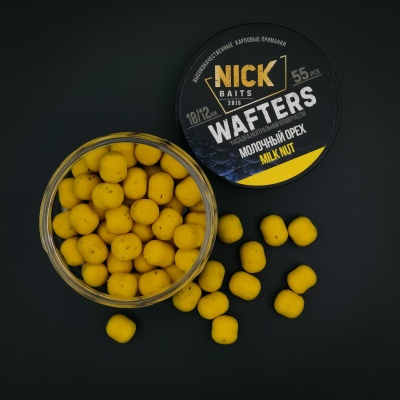 Насадка рыболовная NICK BAITS "WAFTERS 10/12 мм" Молочный орех; банка 55 шт,