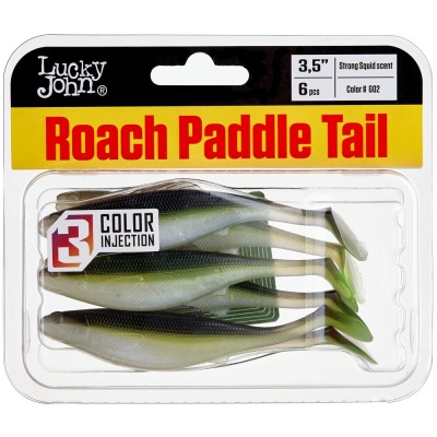Виброхвосты съедоб. искусст. LJ Pro Series ROACH PADDLE TAIL 3.5in (08.89)/G02 6шт.