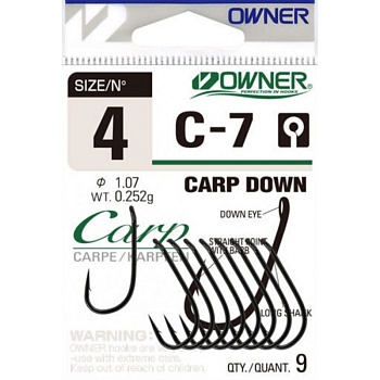 Крючок OWNER Carp Down BC №1 8шт