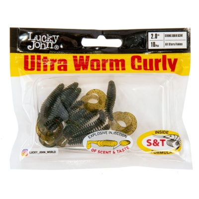 Слаги съедобные искусственные LJ Pro Series ULTRAWORM CURLY 2,0in (05.00)/PA03 9шт.