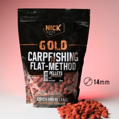 Прикормка рыболовная пеллетс NICK BAITS GOLD "SPECIALFISH 14 мм" Криль 1 кг
