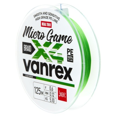 Шнур плет. LJ Vanrex MICRO GAME х4 BRAID Fluo Green 125/012