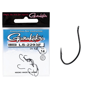 Крючки рыболовные Gamakatsu LS-2293F NEW LABEL EYED HOOKS BLACK #14 (12 шт)