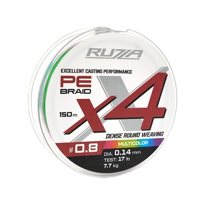 Шнур RUZZA X4 150м Multicolor 0,14мм 7,7кг/17lb