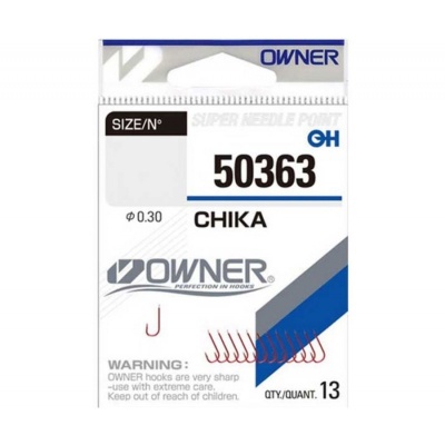 Крючок OWNER Chika red №24 13шт