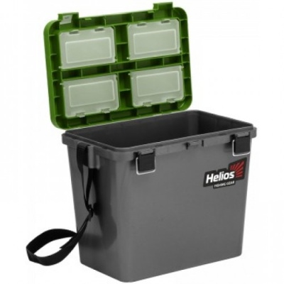 Ящик зимний Helios Ice Fishing BOX серый/салатовый, односекционный 19л