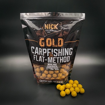 Прикормка рыболовная бойлы NICK BAITS GOLD "FISHFRUITS 20 мм" Тигровый орех; пачка 1 кг,
