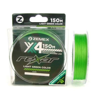 Плетеный шнур ZEMEX REXAR X4 150 m, d 0.20 mm, light green