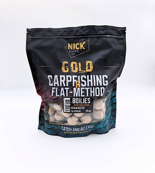 Прикормка рыболовная бойлы растворимые NICK BAITS GOLD "SPECIALFISH SOLUBLE 24 мм" Белый нектар; пач