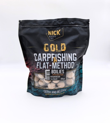 Прикормка рыболовная бойлы растворимые NICK BAITS GOLD "SPECIALFISH SOLUBLE 24 мм" Белый нектар; пач