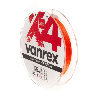 Шнур плет. Lucky John Vanrex х4 BRAID Fluo Orange 125/014